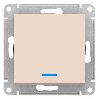 Выключатель SE AtlasDesign 1-клавишный с подсветкой, сх.1а, 10АХ, бежевый, механизм - Электрика, НВА - Выключатели и розетки - Выключатели - . Магазин оборудования для автономного и резервного электропитания Ekosolar.ru в Находке