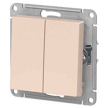 Выключатель Schneider Electric AtlasDesign 2-клавишный сх.5, 10АХ, бежевый, механизм - Электрика, НВА - Выключатели и розетки - Выключатели - . Магазин оборудования для автономного и резервного электропитания Ekosolar.ru в Находке