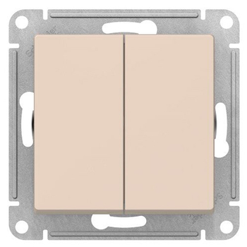 Переключатель Schneider Electric AtlasDesign 2-клавишный сх.6, 10АХ, бежевый механизм - Электрика, НВА - Выключатели и розетки - Выключатели - . Магазин оборудования для автономного и резервного электропитания Ekosolar.ru в Находке
