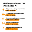 ИБП для котла Энергия Гарант 750 + Аккумулятор Grid 55 Ah 12 v (450Вт - 67мин) - ИБП и АКБ - ИБП для котлов - . Магазин оборудования для автономного и резервного электропитания Ekosolar.ru в Находке