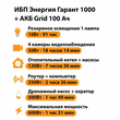 ИБП для котла Энергия Гарант 1000 + Аккумулятор Grid 100 Ah 12 v (600Вт - 91мин) - ИБП и АКБ - ИБП для котлов - . Магазин оборудования для автономного и резервного электропитания Ekosolar.ru в Находке